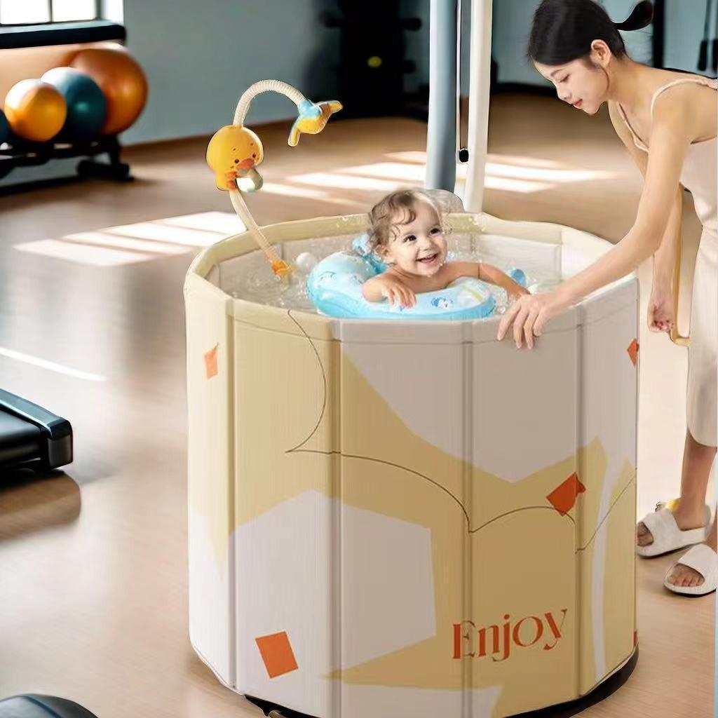 Collapsible Full-Body Bathtub for Adults and Children, Ideal for Bathing, Soaking, and Swimming.
