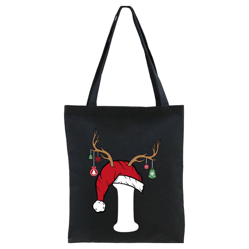 Christmas 26 English Letter Printing Tote Bag Shoulder Bag Women's New Large Capacity Go Out Portable