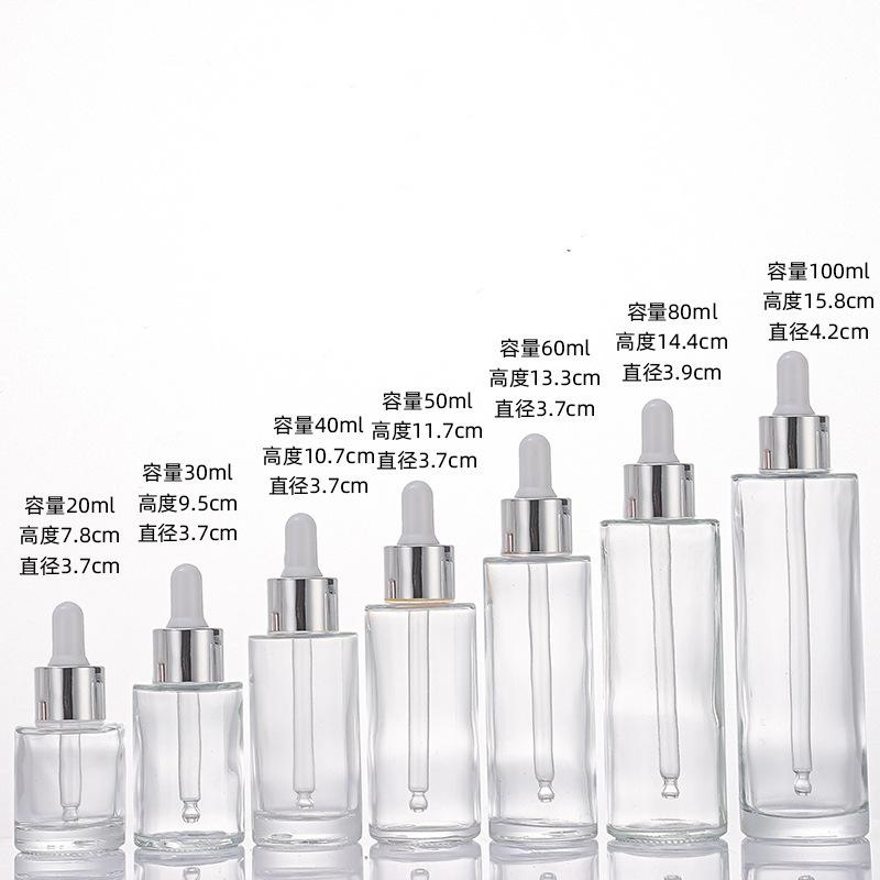Frosted Glass Dropper Bottle 20-100ml, Straight Shoulder Essential Oil Serum Container for Skincare
