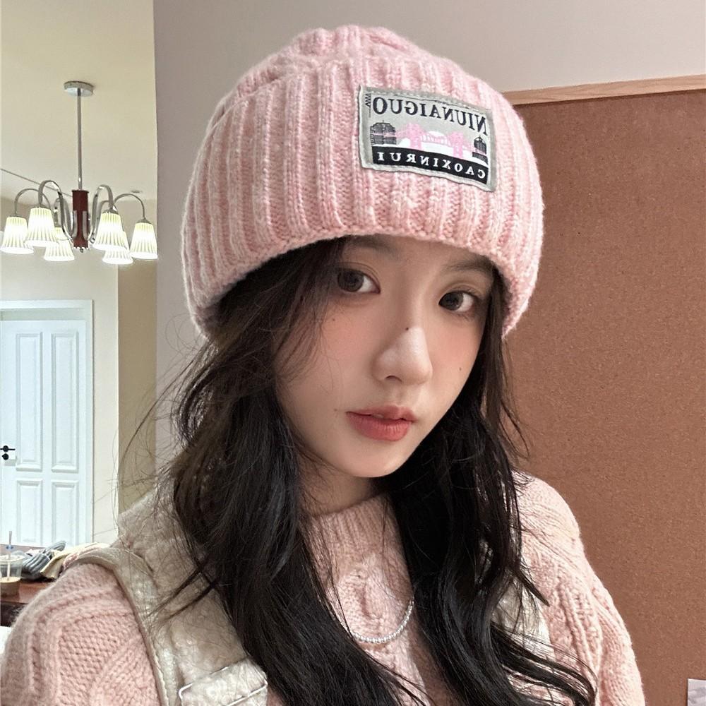 Wool Hat Women's Autumn and Winter Big Head Circumference Versatile Showing Small Face Thickened Loose Knitted Ear Protector Warm Cold Hat