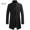 Men's Mid-Length Stand-up Collar Wool Blend Overcoat - Non-Iron Fashion Outerwear for Autumn/Winter 2020