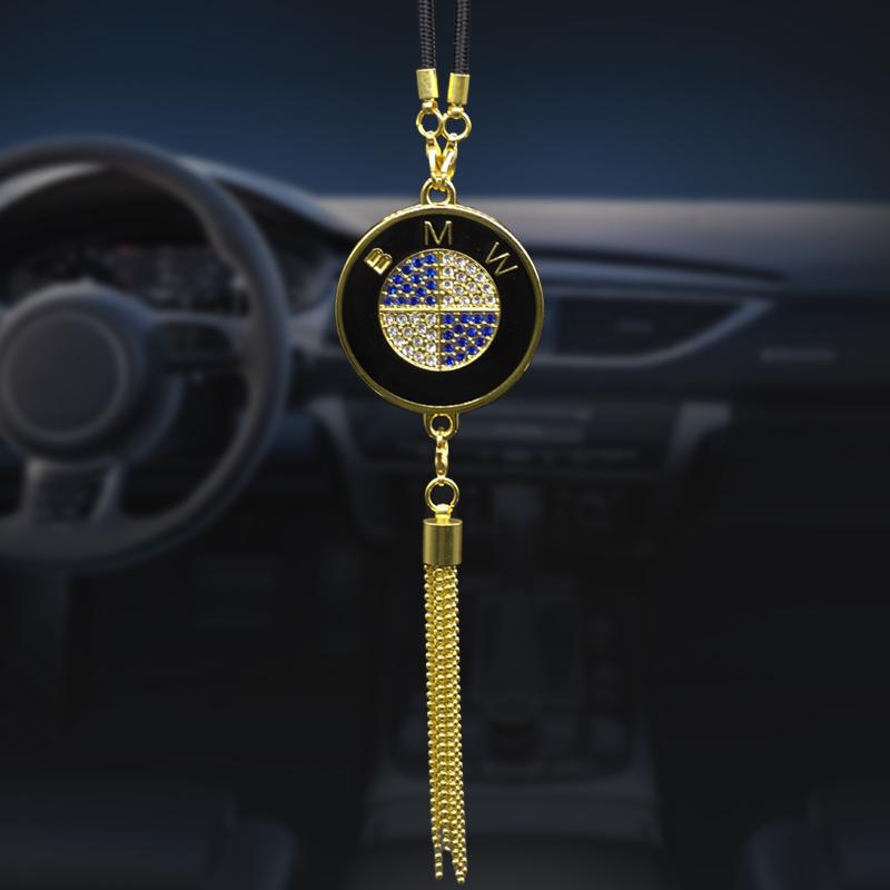 

New Diamond Metal Car Badge Rearview Mirror Pendant For Mercedes Benz A-Class W177 B-Class W247 C-Class W205 CLS-Class 2015-2020 золотой