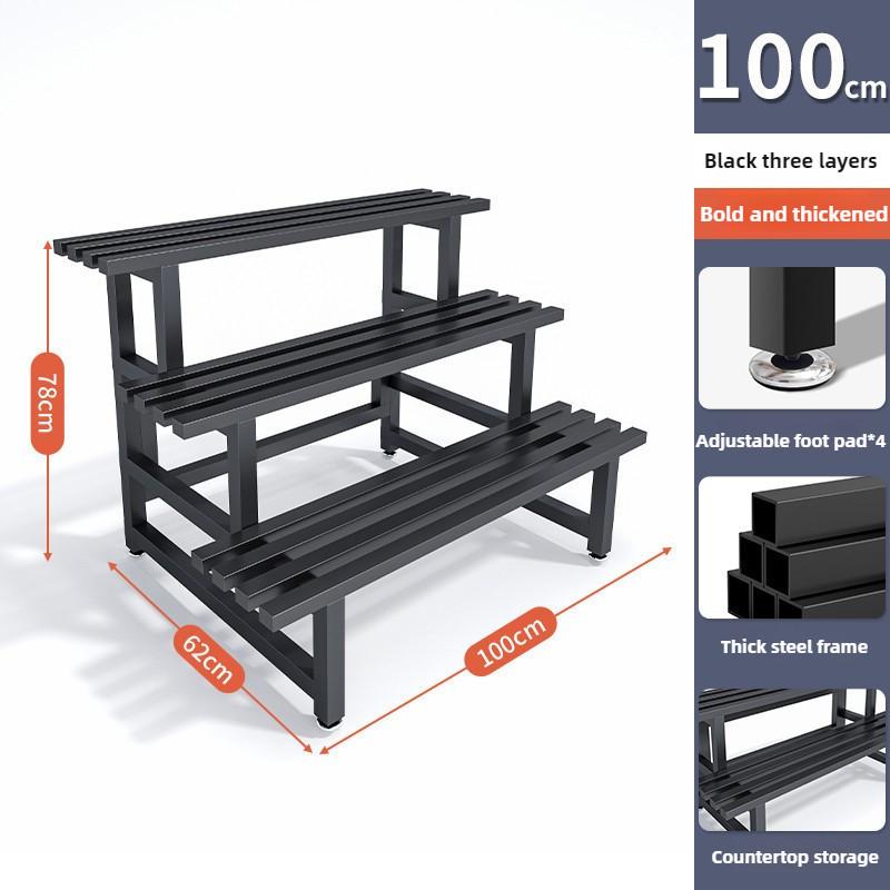 Gardens Indoor Plant Rack Stainless Steel Metal Waterproof Flower Step Display Stands Multi-Layer Ladder Shelf