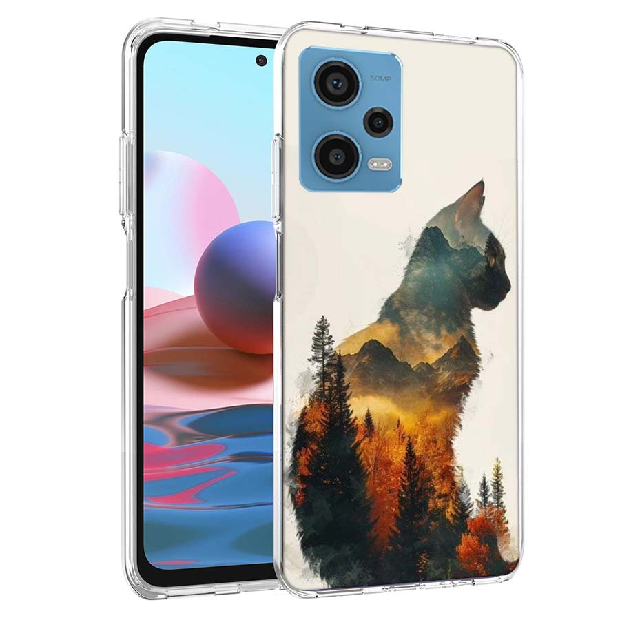 

Чехол для телефона «Лес и кот» для Redmi Note 13 12 14 15 Pro Plus 13R 11 11T 11E 11S 10 Pro 10S 9 9S Прозрачный ТПУ Чехол Capa Cases Redmi Note 13 5G