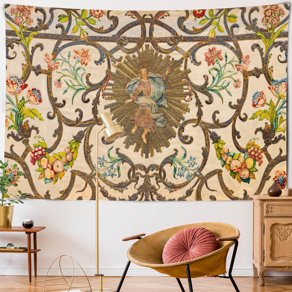 Высококачественный гобелен цвета хаки с фоновым рисунком для дома — фото 2