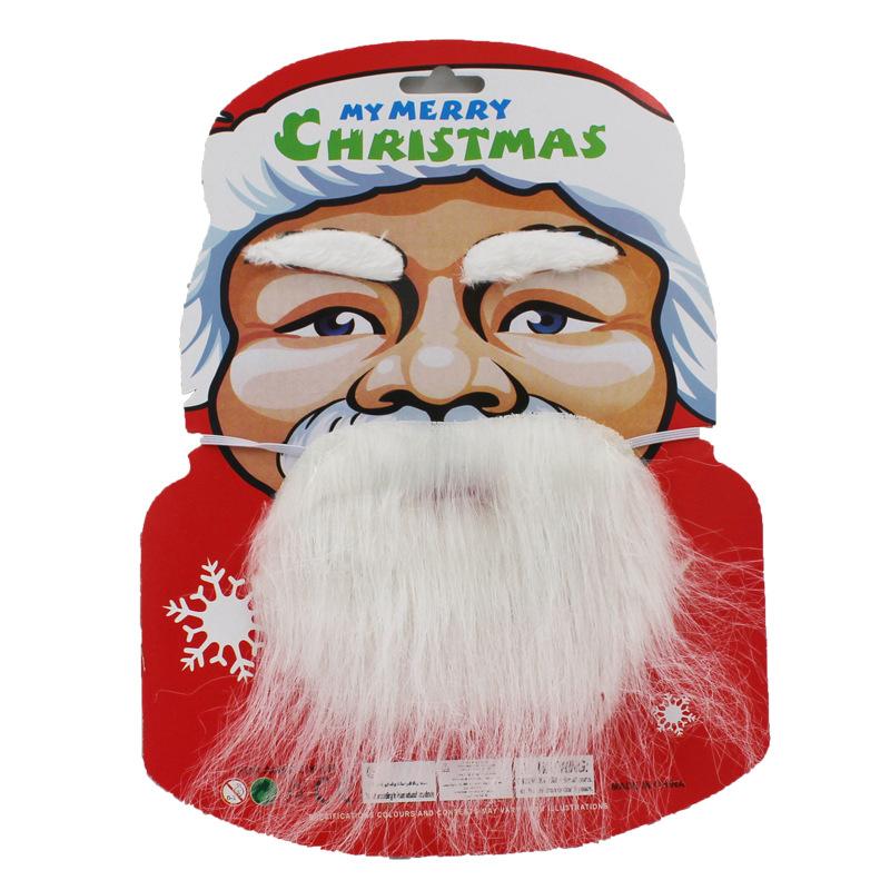Halloween Performance Props Masquerade Supplies White Santa Claus Beard Fake Beard Artificial Eyebrows Beard