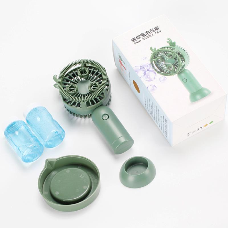 USB Handheld Mini Bubble Blowing Fan for Kids