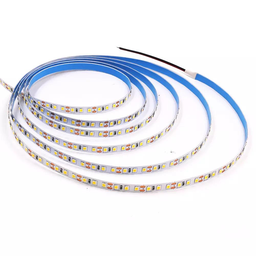 LED 2835 High Brightness 8mm Light Strip: 120 Lights, 12V/24V, Single Color, Self-Adhesive Linear Strip for Home.