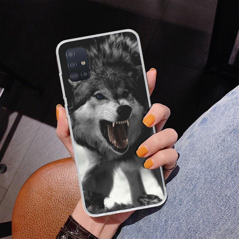 

Angry Animal Wolf Fierce Phone Case For Samsung Galaxy A52 A32 A22 A12 A51 A31 A50S A30S A20S A10S Note 20 Ultra 10 Plus S10 A72 Samsung A52