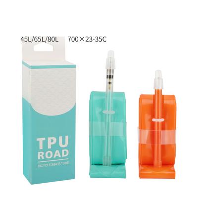 Ultralight Bike Inner Tube, Lightweight Road Bicycle TPU Tire, Portable Bike Interior Tire Tube 45L/65L/80L For Mountain Bike 700Cx23-35C/FV