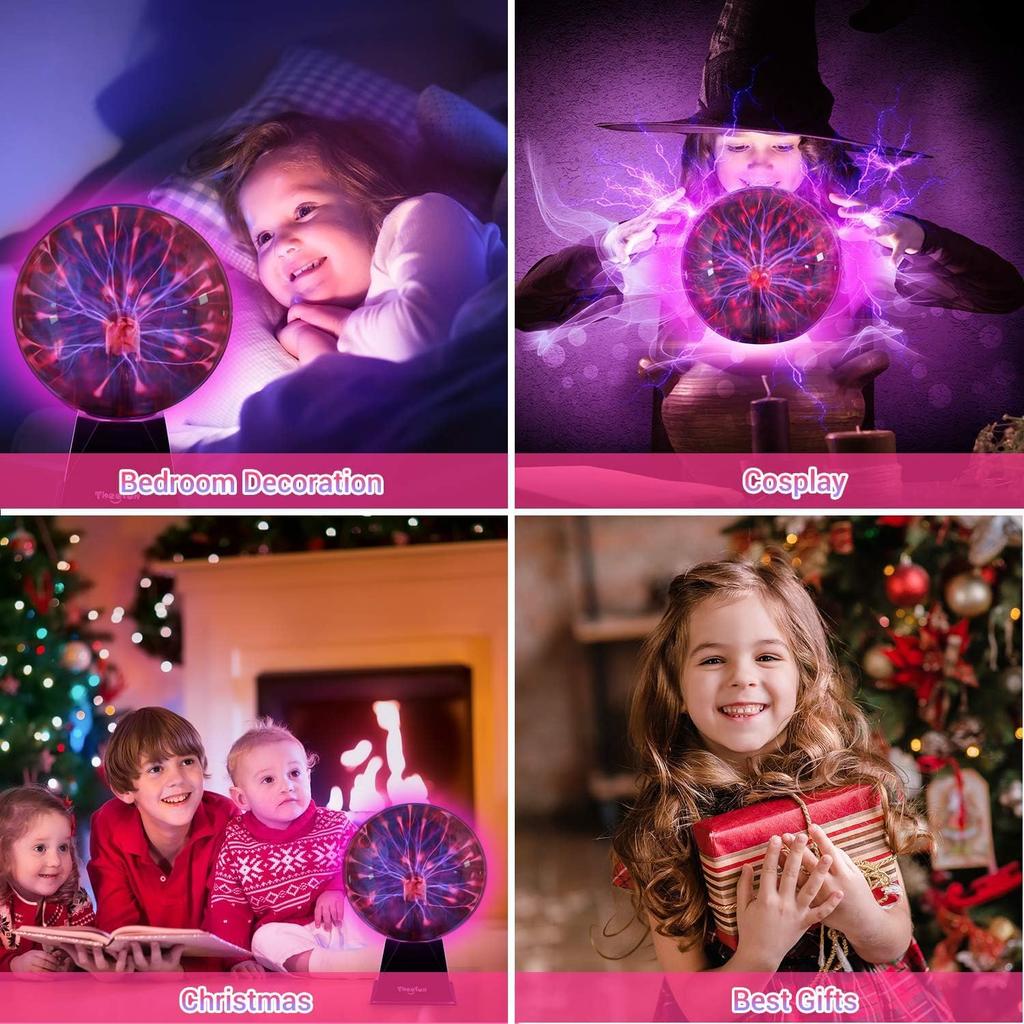 Lancoon Plasma Ball Light Lamp Static Electricity Globe Electric Lightning Ball Touch Sensitive USB Powered Nebula Thunder Lightning Plug-in Plasma