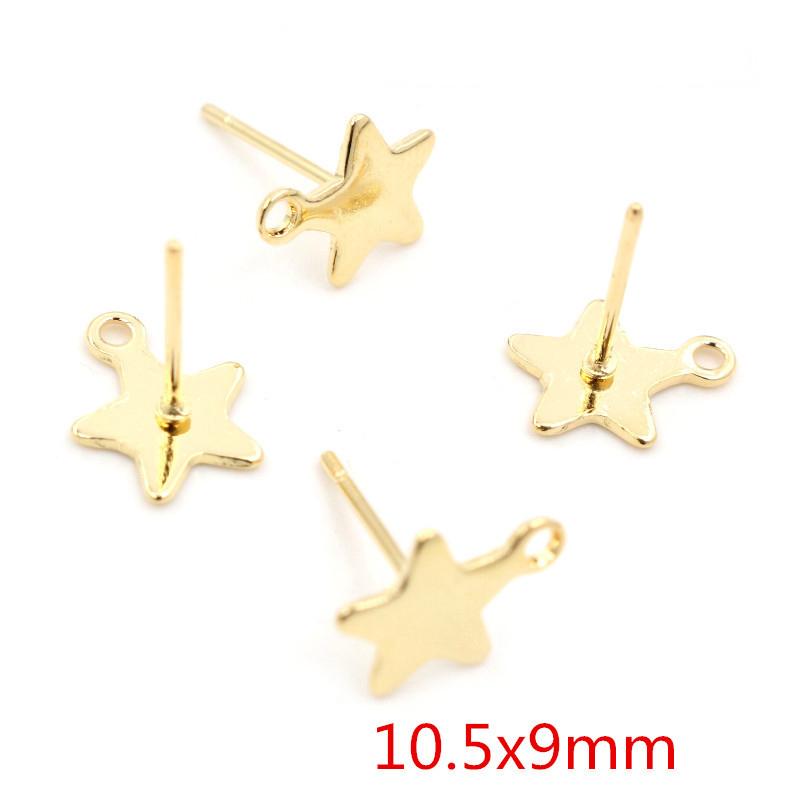 20pcs 316 Stainless Steel Gold Color Geometric Earring Stud Earring Posts Connector For DIY Earrings Jewelry Making Supplies