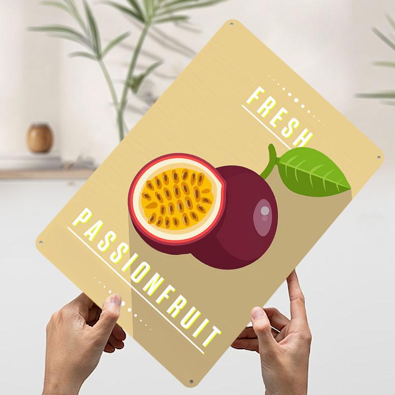 

Fresh Passionfruit Metal Poster Customized Wall Art Retro Vintage Tinplate Signs for Apartment Decoration Room Desk Decor Home 20x30cm（7.8x11.8inch）