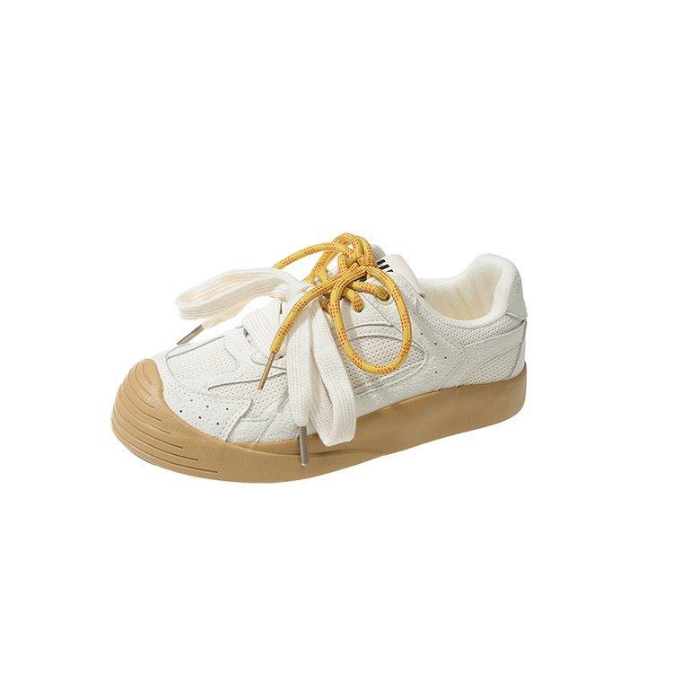 

Shoes new summer shoes women s board shoes, mesh casual shoes retro thick-soled breathable sneakers 40 бежевый