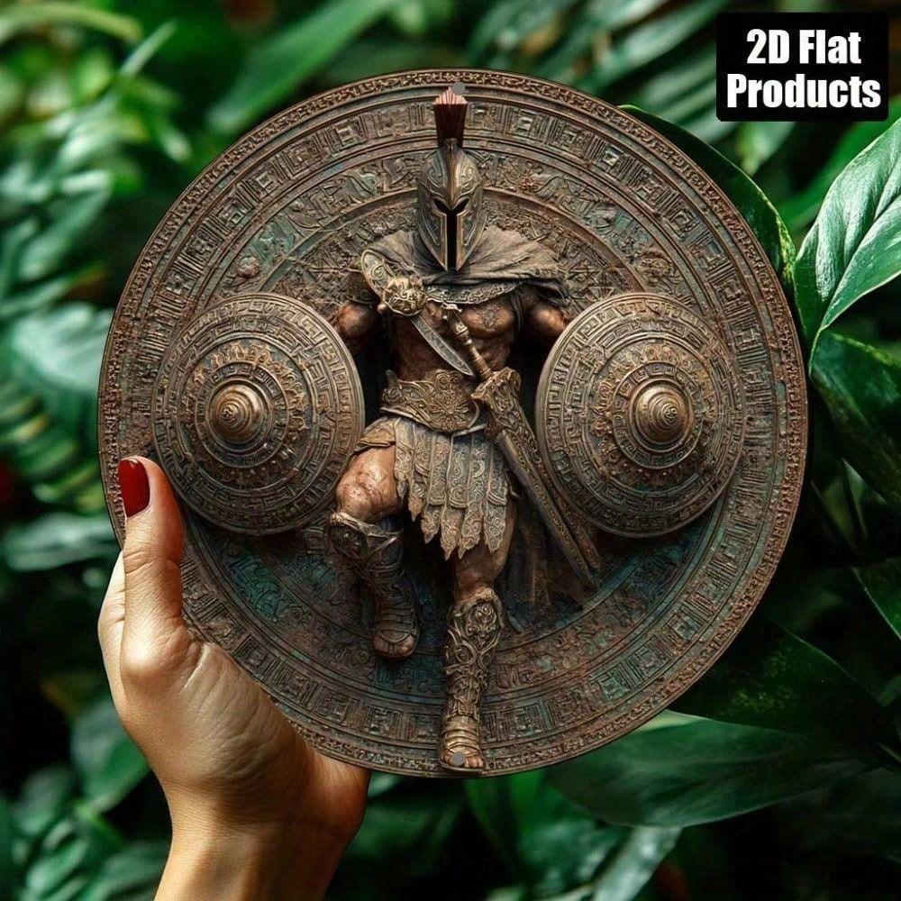 

Metal Wall Art 2D Samurai Poster Round 20cm Home Bar Cafe Office Decor Halloween Christmas Gift