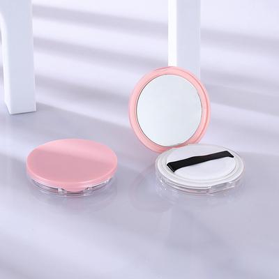 Portable Ultra-Thin Plastic Powder Box Loose Pot Travel Makeup Jar Sifter Container With Powder Puff Mirror