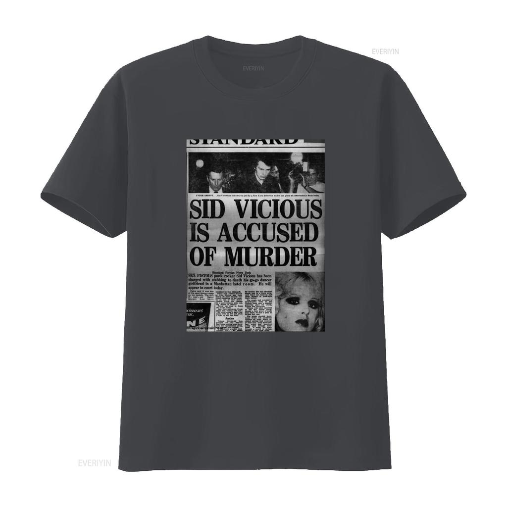 Vintage 90s Sid Vicious Newspaper Ad Punk Sex Pistols T Shirt Size XL vintage Washed designer clothes homme Comfortable