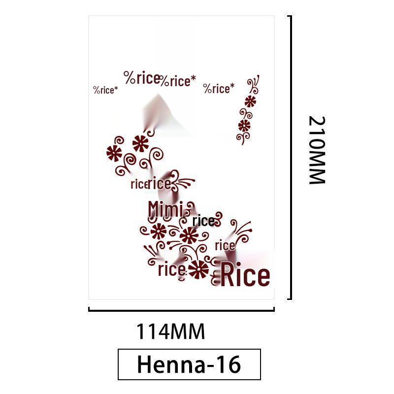 Lace Brown Waterproof Henna Flower Tattoo Stickers for Hands