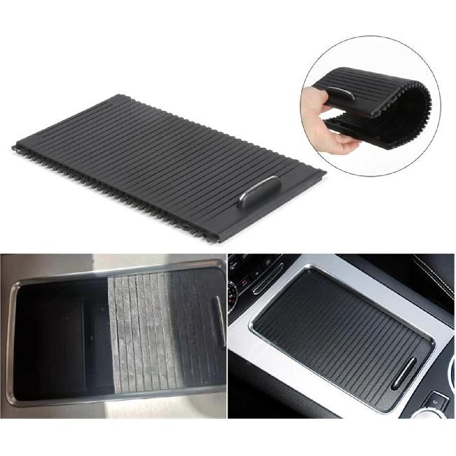 Passend für Benz GLK Mittelkonsolen-Getränkehalter-Abdeckung X204 Armlehnenbox Rollladen Schiebeschwarz 2046805808
