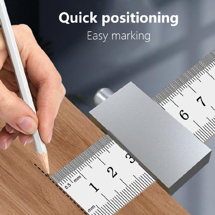 Woodworking Scribing Steel Ruler Positioning Block Metal Limit Block Ruler Scribing Tool Carpentry Scribing Tool