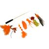 Cat Feather Toy 8PC Replacement Cat Stick With Bell Cat Feather Teaser Wand Pet Kitten Interactive Toy Retractable Fishing Road