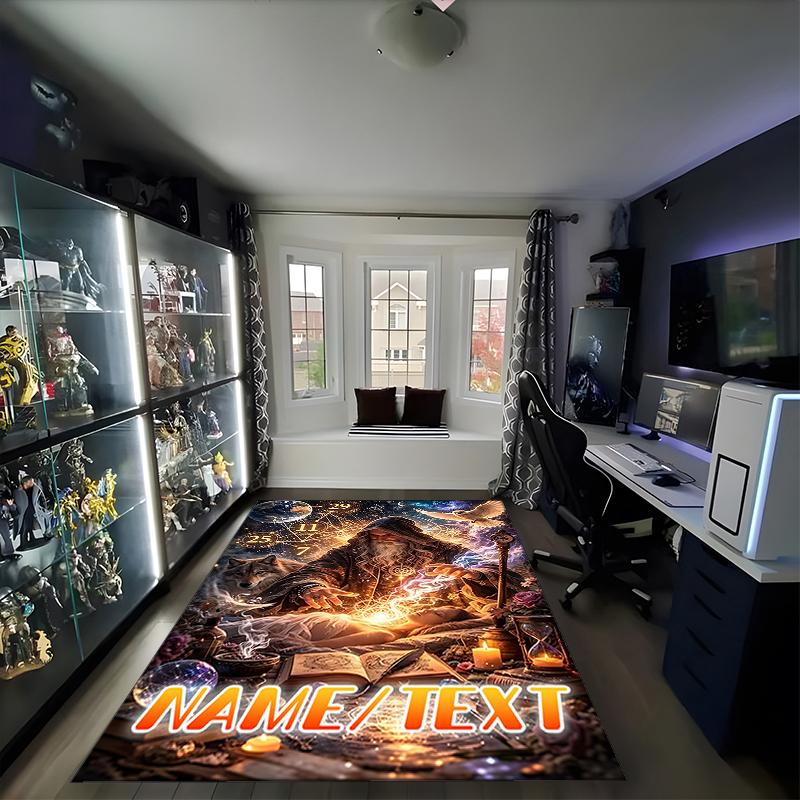 1PC Custom Name Magical Oracle's Wisdom Theme Floor Mat Ideal for Living Room, Game Rooms, Office, Bedroom,Floor Mat Playful Design