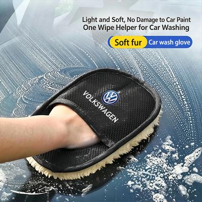 Volkswagen Car Wash Glove Soft Car Wash Thick Cleaning Detailing Brush Key For VW Golf Tiguan T-Cross Amarok T5 Teramont Phaeton Ws7