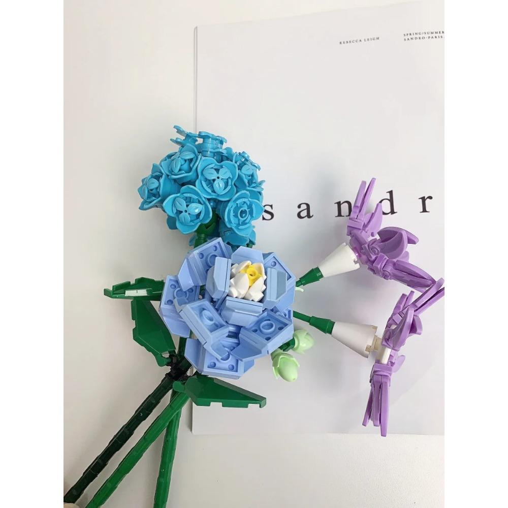 

Букет цветов, набор строительных блоков, креативные игрушки «сделай сам», набор блоков цветов, подарок для детей, девочек, друзей, взрослых, красивый домашний декор