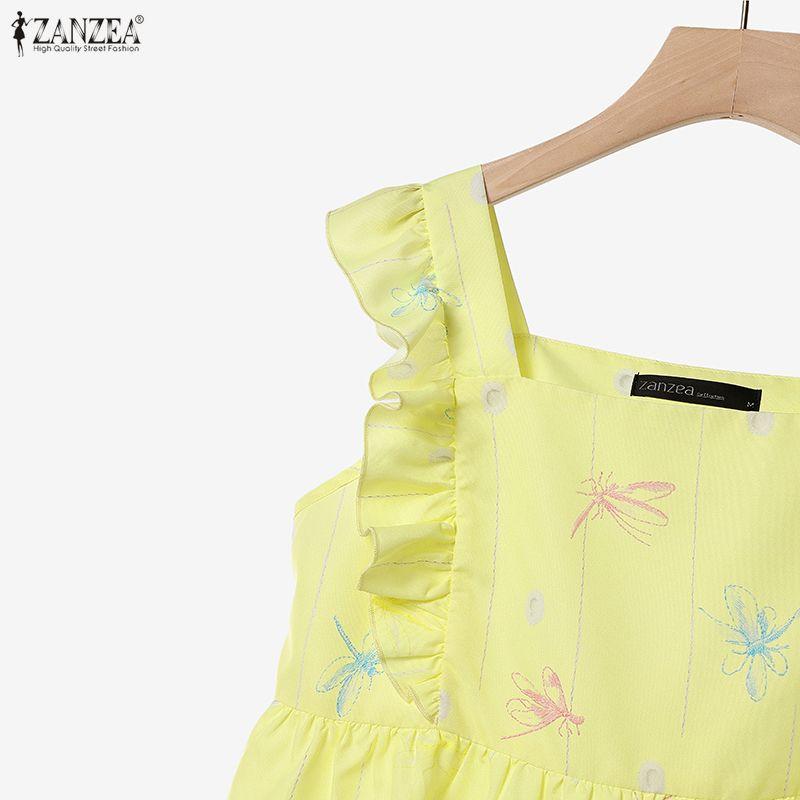 ZANZEA Women Sleeveless Tank Tops and Long Skirts Casual Two Piece Suit Sets
