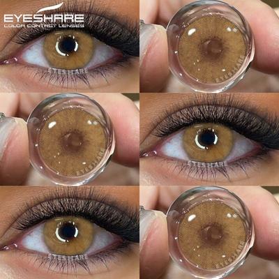 2 Stück Farbige Pupillen für Augen Grün Natürlicher Look Augenkontakte Grau Mode-Linsen Beauty Farbige Augenlinse Braune Linsen
