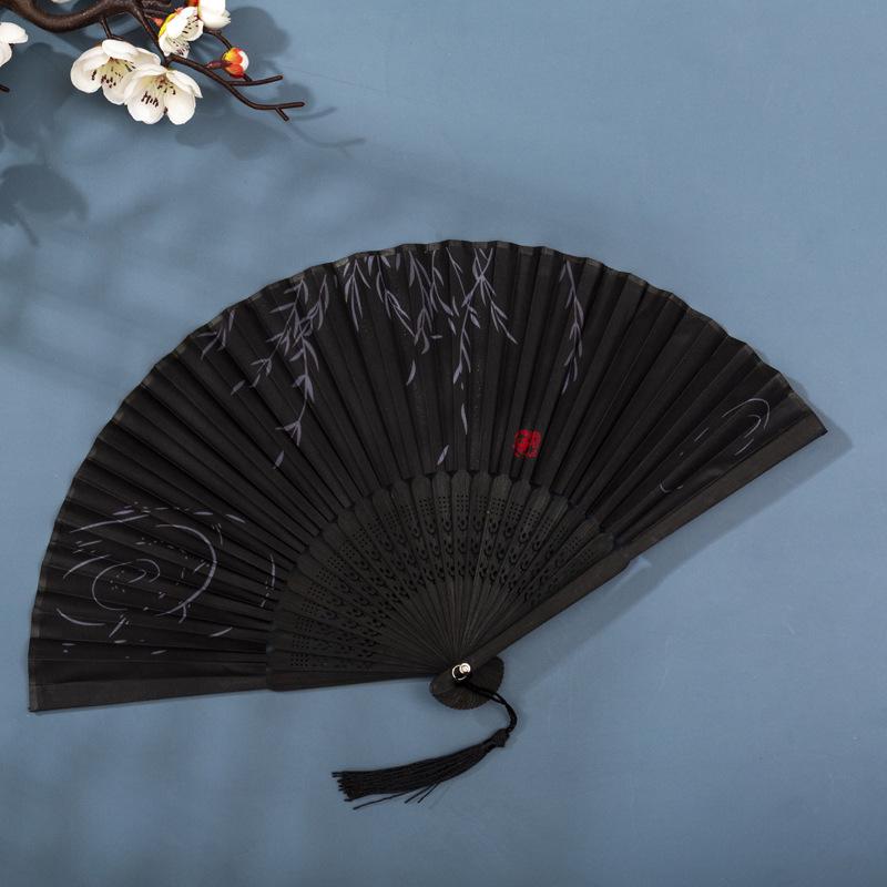 Classical Chinese Dance Fan - Handmade Bamboo Folding Fan for Wall Decor, Performance Costume & Partition Screen
