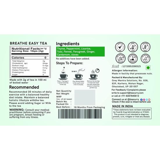 TEACURRY Anti Smoking Tea - 100 Gms Loose / 50 Cups | Help Quit Smoking, and Lung Detox | Lung Detox For Smokers | Lungs Cleaner