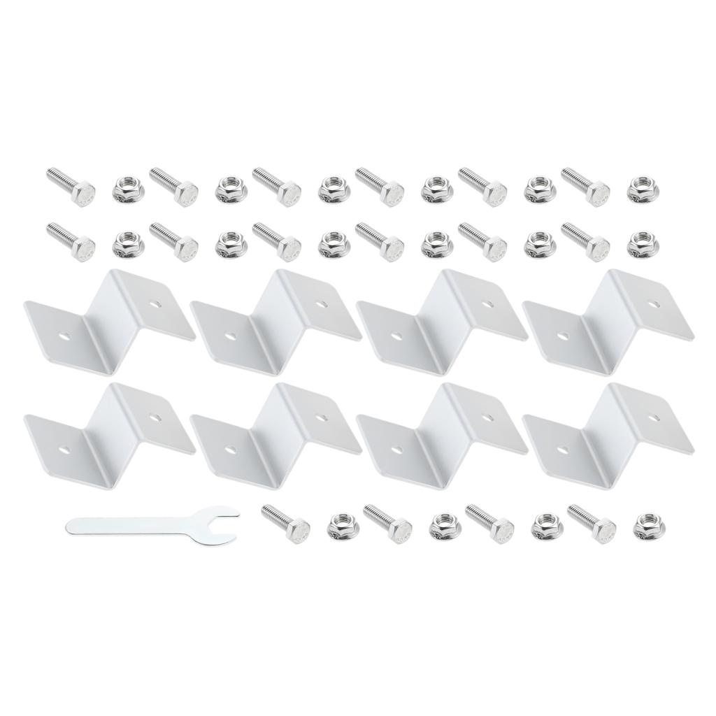 8 Stück Aluminiumlegierung Solarpanel Z-Winkel Silber Solar Module Panel Halterung Solar Dachmontagehalterung für Wohnmobil Dach Boot Auto