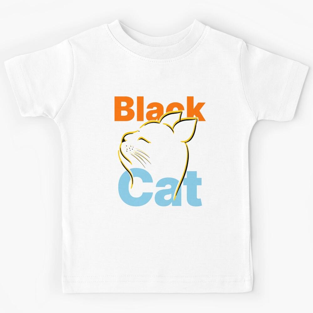 Black Cat Minimal Art Kids T-Shirt 110