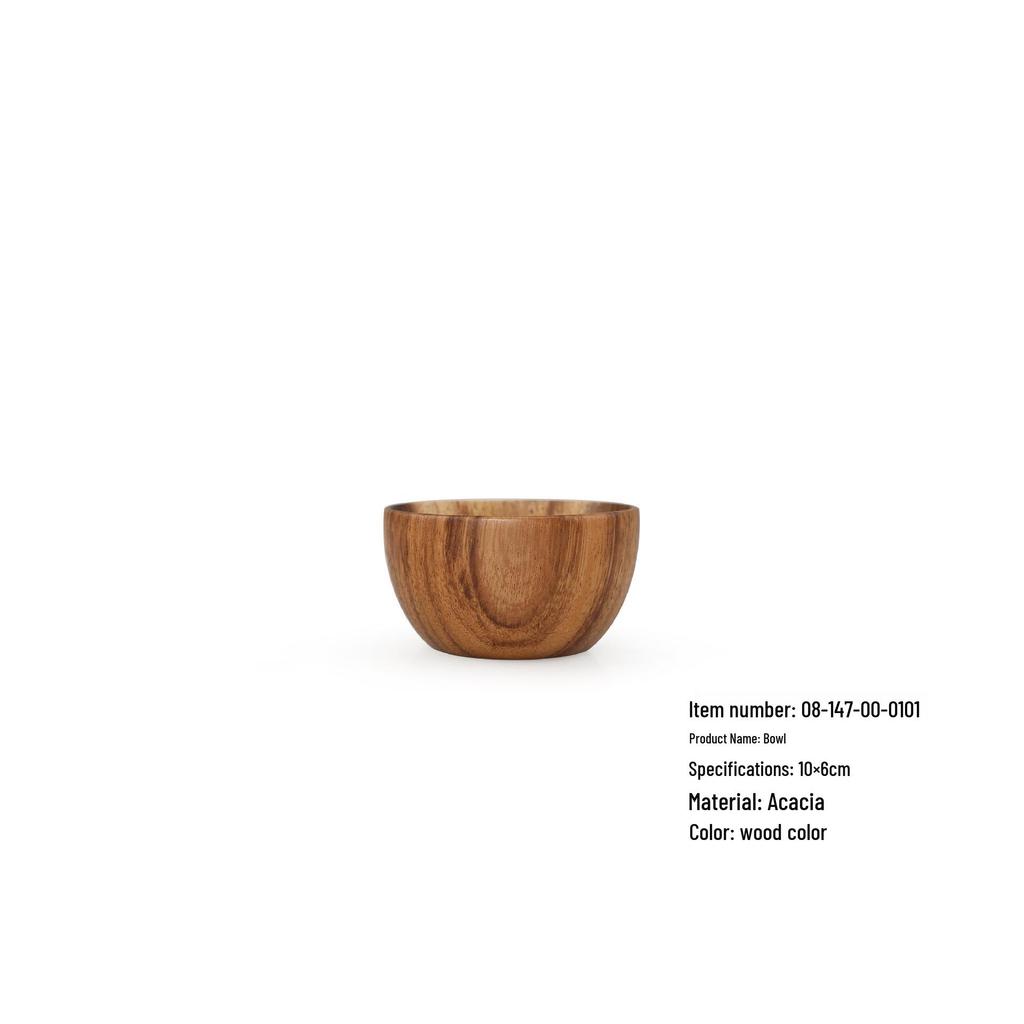 YFJY Acacia Wood Bowl Set - Japanese Style, Moisture-Proof Wooden Bowls and Plates for the Home.