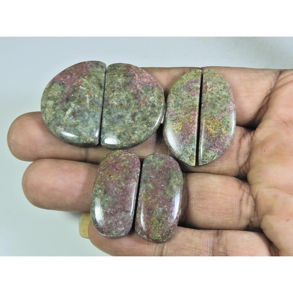 28-31MM Natural Rhodonite Matched Pair Fancy Loose Gemstone 3 Pair Lot A-605