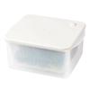 Recopo Beige Microwave Made In Storage Container with Quick and Easy &NE Steamer, Japan, Strainer, Steaming, NIM-387-BE