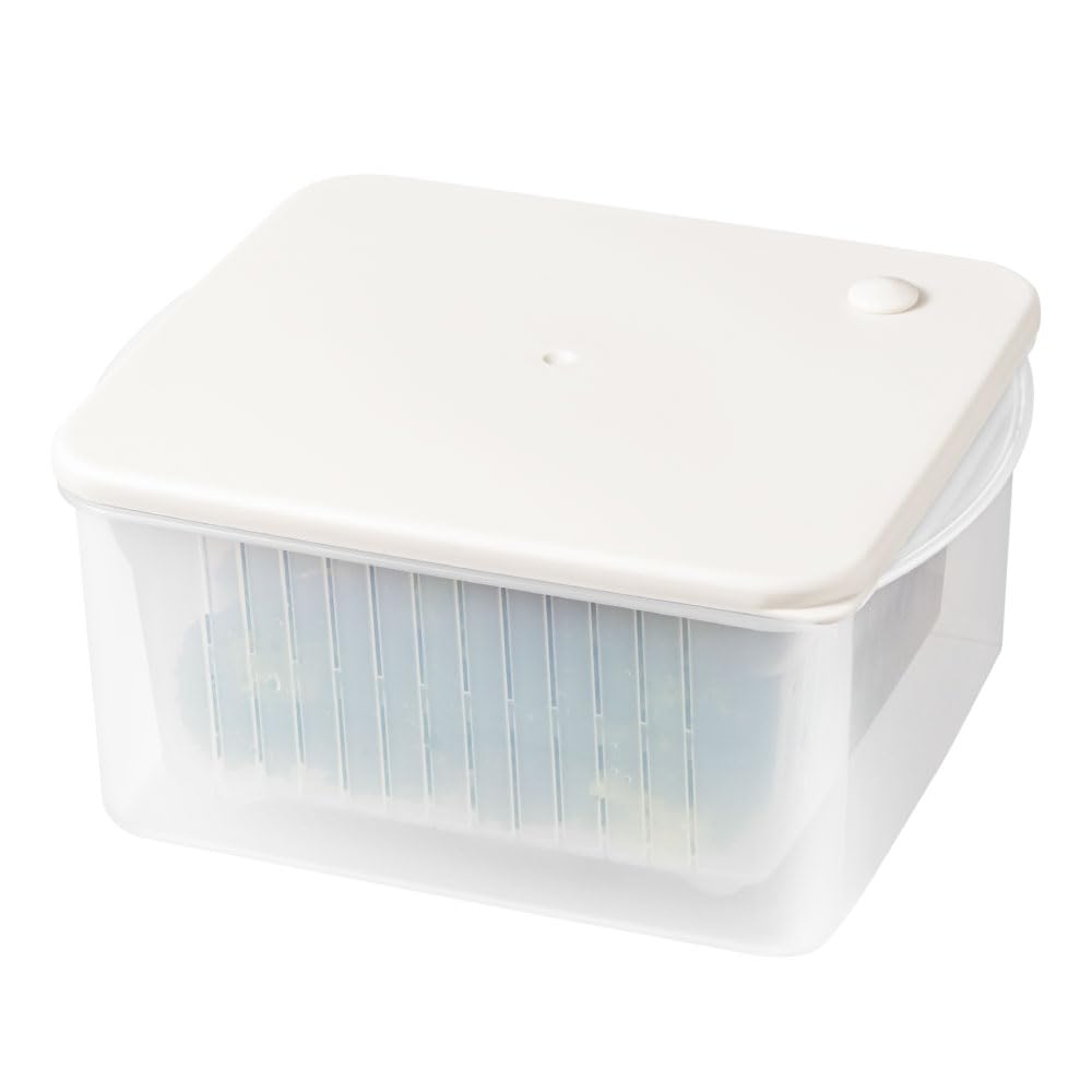 Recopo Beige Microwave Made In Storage Container with Quick and Easy &NE Steamer, Japan, Strainer, Steaming, NIM-387-BE
