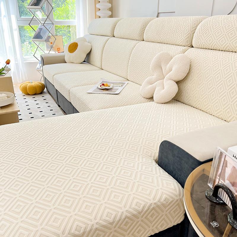 Jacquard Sofa Seat Cushion Covers For Living Room Anti-Slip Anti-Dust Wear-Resistant Elastic Couch Cover Furniture Protector 1Pc