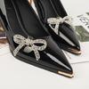 Fashionable Bowknot Shoe Accessory with Rhinestone Charm for Jewelry Enthusiasts