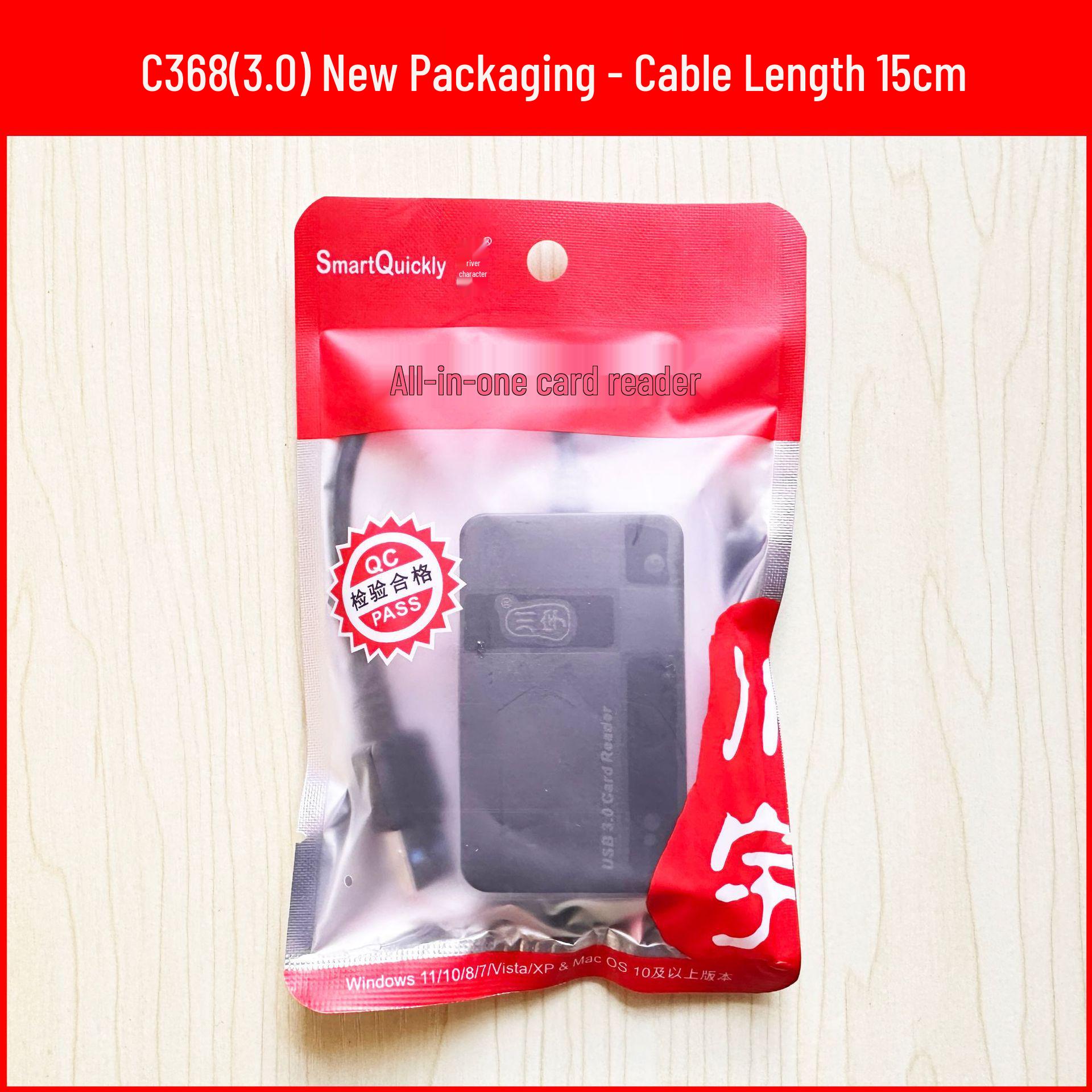 Chuanyu C368 High-Speed USB 3.0 Multi-Card Reader for Mobile Phones (TF, SD, CF, MS Cards)
