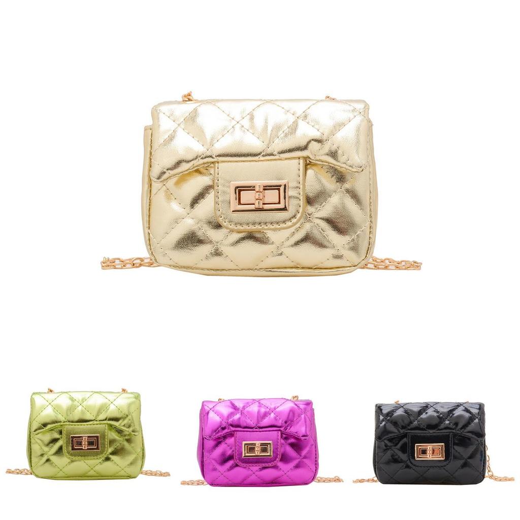 Modische Pu-Schultertasche für Kinder mit Stickerei und gestepptem Design für Mädchen