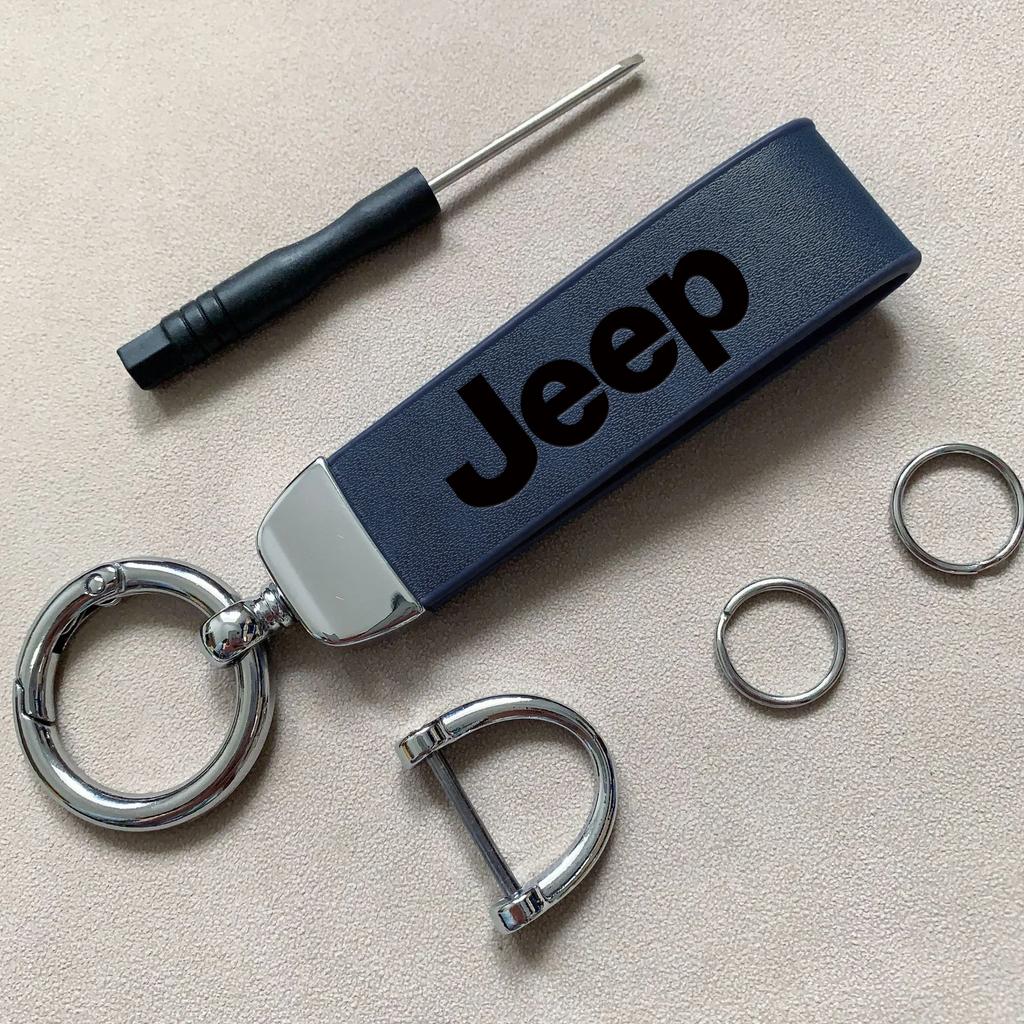 Per Auto Jeep Portachiavi ad Anello in Pelle Vintage Catena in Lega di Zinco Chiave per Jeep Grand Cherokee Wrangler JK Gladiator Compass Renegad