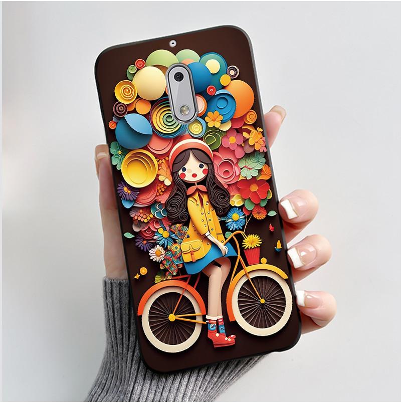 Soft TPU Case For Nokia 6 6.1 Plus Nokia6 Phone Case Luxury Cute Love Rabbit Funny Cartoon Black Silicone Shockproof Back Cover