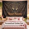 Wolf (275) Theme Wall Tapestry Customized With Name Text Personalized Hanging Tapestry For Bedroom Living Room Decor