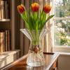 Colored Hydroponic Vase Vertical Striped Flower Pot Terrarium Decorative Vase  Office
