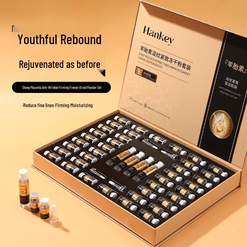 Han Ji Placenta Firming & Hydrating Skincare Freeze-Dried Powder Set for Fine Lines