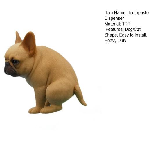 Pooping French Bulldog Toothpaste Dispenser Vomit Cat Toothpaste Topper Bathroom Toothpaste Dust Protection Cap Cover Prank Accessories