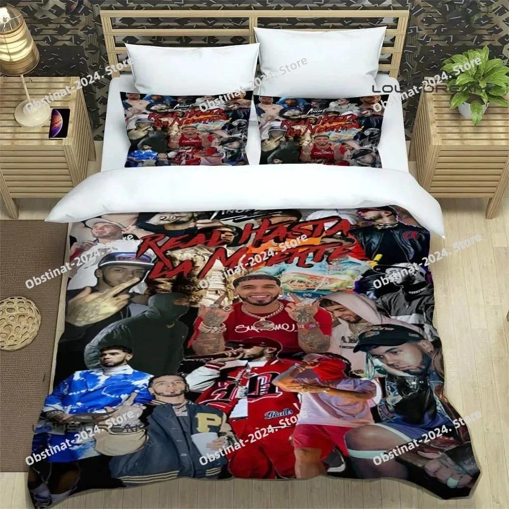 Rapper Anuel AA Bedding Set Printed Bed Set With Pillowcase Bed Duvet Cover Soft Single Double Queen Super King Size luxury gift