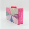 Dinner Bag Retro Splicing Bag Trendy Acrylic Shoulder Chain Bag Women'S Light Luxury